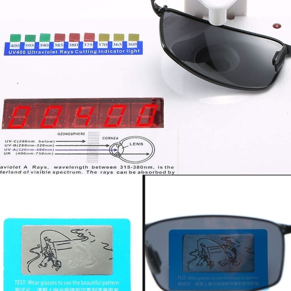 Polariserede solbriller, beskyttelsesbriller til udendørssport til mænd, Uv-beskyttelse, kørebriller Black