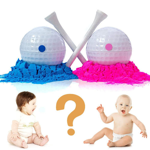 Kjønnsavsløring Golfballer Blå Rosa Eksploderende Golfballsett Jente eller Gutt Baby Avsløring med Golf Tees