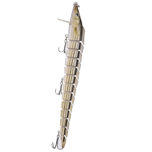 Hård Swimbait Crankbait Fiskebete med Flera Segment, Fiskeutrustning, Treble Hook(B)