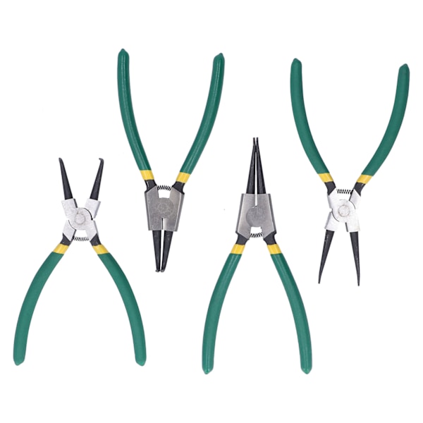 4st Circlip Tångset Halkfri Design Bekvämt Grepp 4 Olika Tänger Hög Hårdhet Långa Spetstänger Set