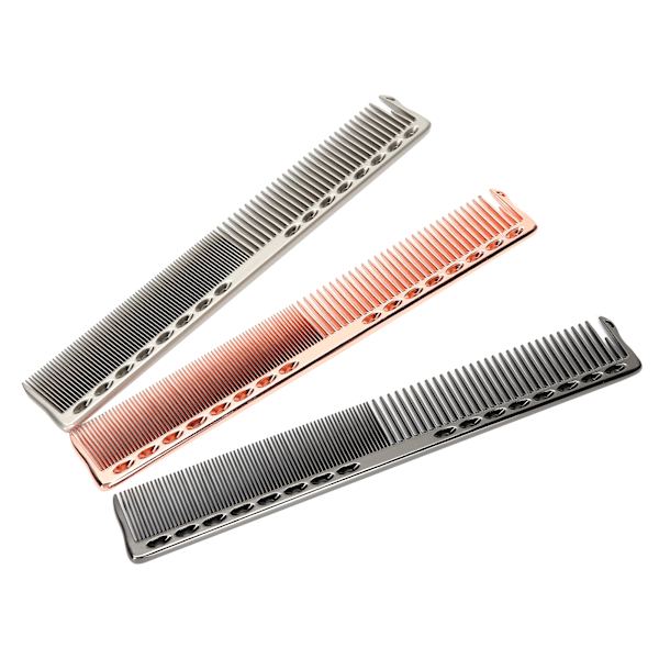 3 st Space Aluminium kamset antistatisk bred fin tand hårborste Frisörverktyg