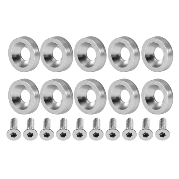 Bilmodifiering M6 packningsbult Nummerskylt Ramdekorationsskruv (silver)