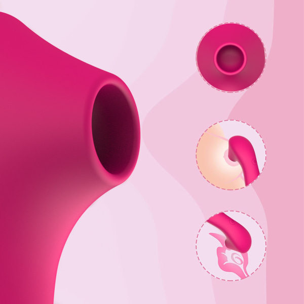 Clit sugande vibrator for kvinner - rosaröd - G-punktsmassasje genom tungslickning - silikonstimulator - brystvårtsug