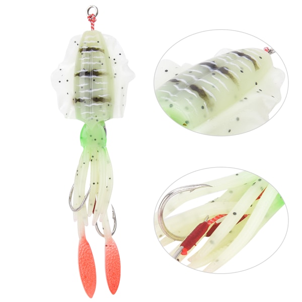 Myk Lysende Fiske Agns UV Blekksprut Blekksprut Fiskeutstyr Tilbehør 5#