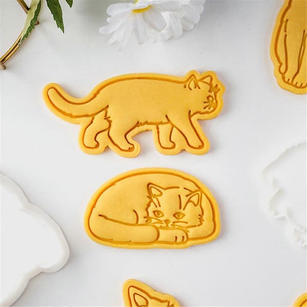 Søde katteformer kiksforme elegante katte mønster kiksestempel kiksform til sød dessertfremstilling Kitten G