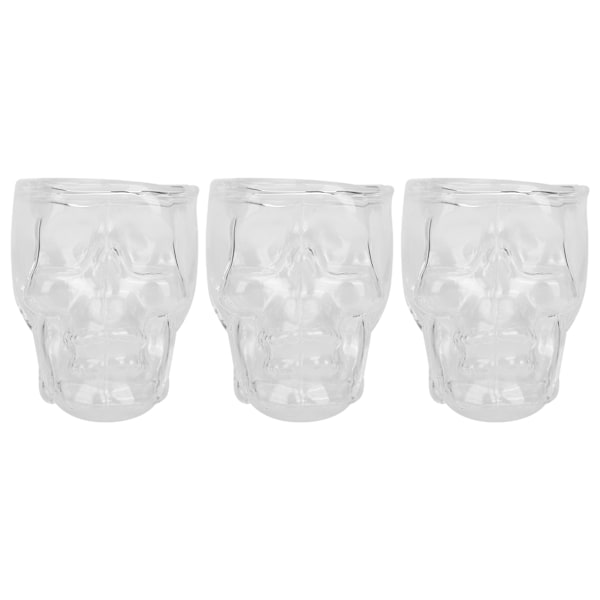 3 STK 75 ML Skalle Hodeformet glasskål Vinglass Øl Drikkbeholder Halloween-festdekor