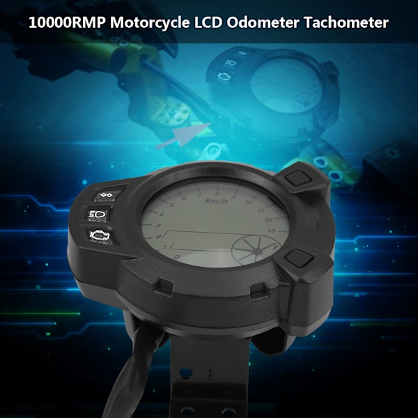 Motorcykel Instrument LCD Hastighetsmätare Vägmätare Varvräknare för Yamaha BMS125 7 färgmätare