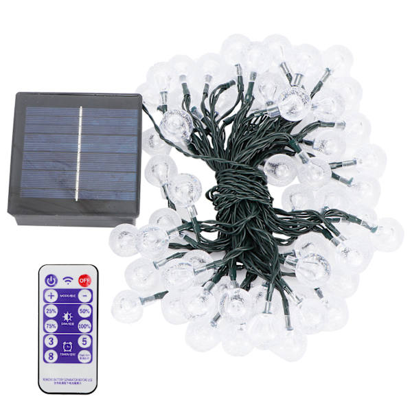 Vattentäta 10 m 60 LED-chips Solar Powered Ball Bulb String Lights för festlig festdekoration