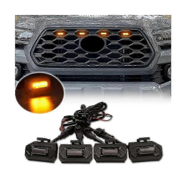 4 stk LED-frontlys, utvendig lampe, røkfarget, biltilbehør