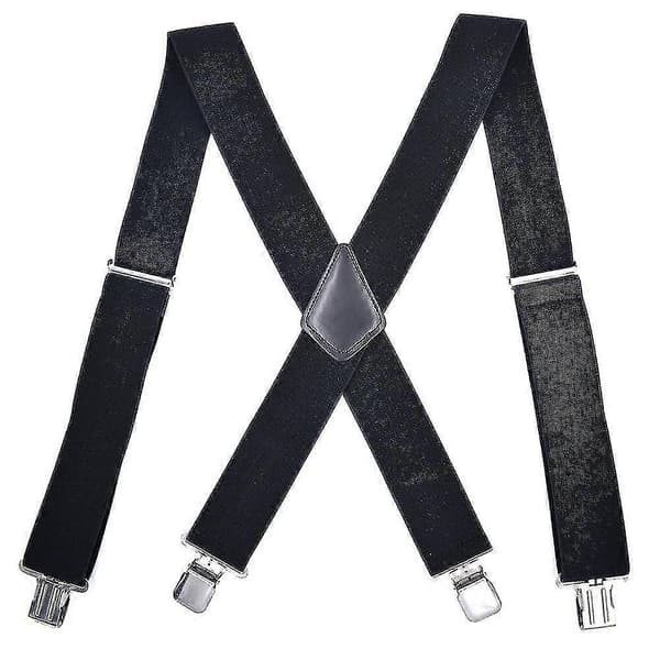 Kraftige arbeidsbukseseler for menn, 5 cm brede justerbare elastiske bukseseler med 4 sterke klips Navy dot