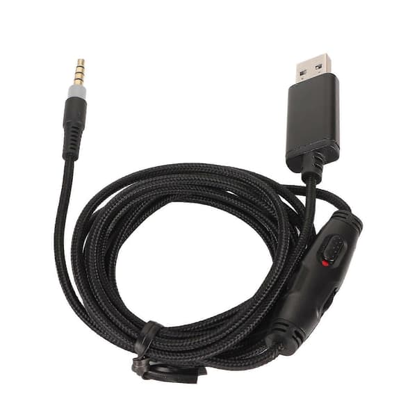 3,5 mm til USB-udskiftningskabel til hovedtelefoner med knapstyring til Logitech G633 G933 1,8 m