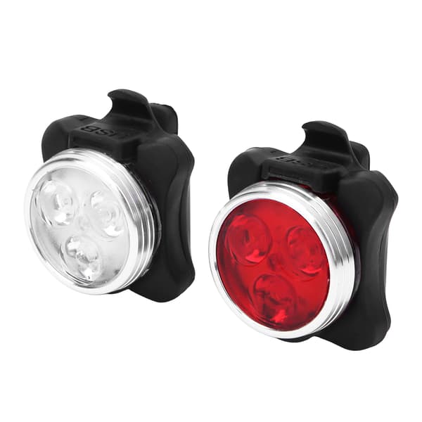 650mA USB Uppladdningsbar LED Cykel Front Tail Safety Warning Light (Rödvit Set)