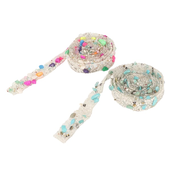 2 st Självhäftande Rhinestone Band, vardera 1 meter lång, 1,5 cm bred, Klippbara DIY Resin Rhinestone-remsor för Skor Kläder