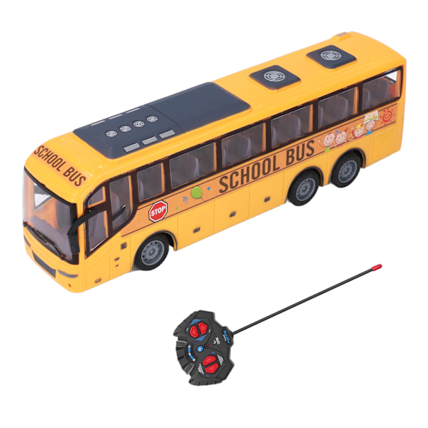 Fjernstyret Bus Børn Simuleret LED-lys RC Skolebus Elektronisk Køretøjslegetøj Fødselsdagsgave