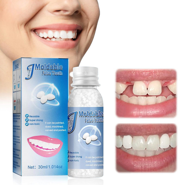 Midlertidige tandproteser, tandlim, tandprotese, midlertidig tandreparationssæt, midlertidige tandreparationsperler 30 Ml 30ml