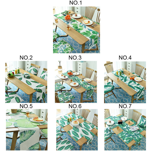 Modernt soffbord Nordic TV-skåp litet fräscht matbord bomull linne grön växtbordslöpare midsommar30*160 midsommar 7-1