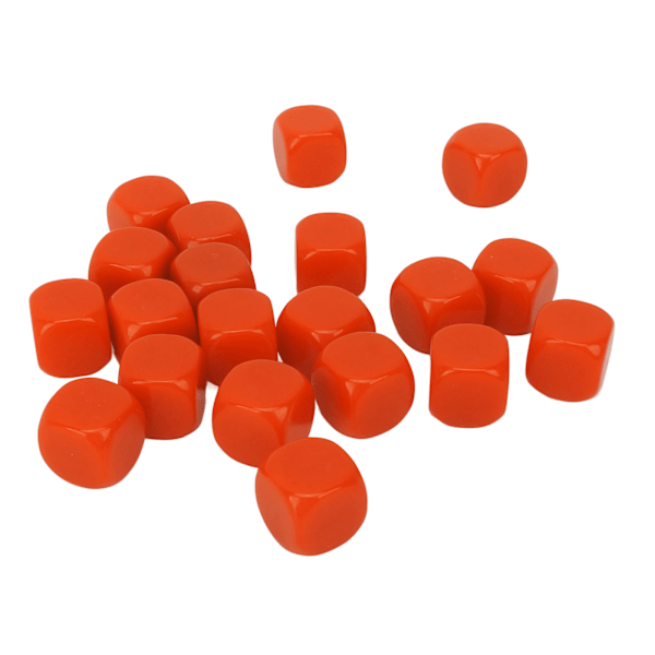 20 stk Terninger Runde hjørner Blanke Plast 16mm Læringsleker Terninger for Brettspill Fest Oransje