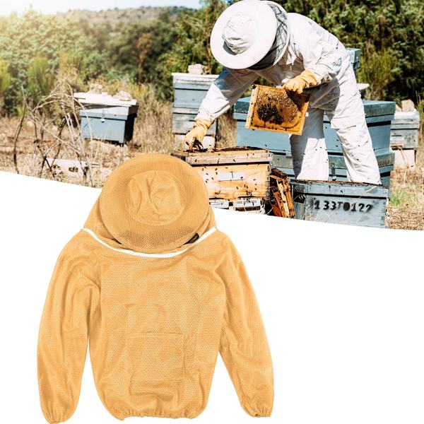 Beekeeping Tool Professional Beekeeping Protective Jacket Beekeeper Veil Suit Smock Orange