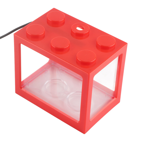 Dekorativt miniakvarium USB LED-lyslampe Fish Tank Box Kontor Te-bord dekor (rød)