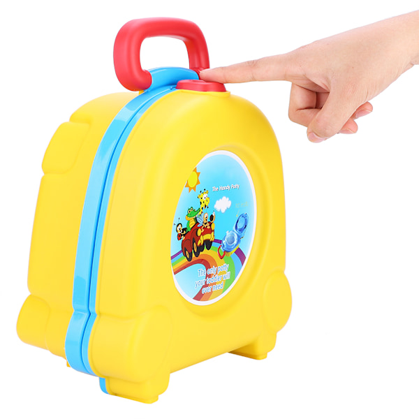 Børne Lille Bærbar Toilet Rejse Bæresede Potte Baby Træning Seng Potte Gul