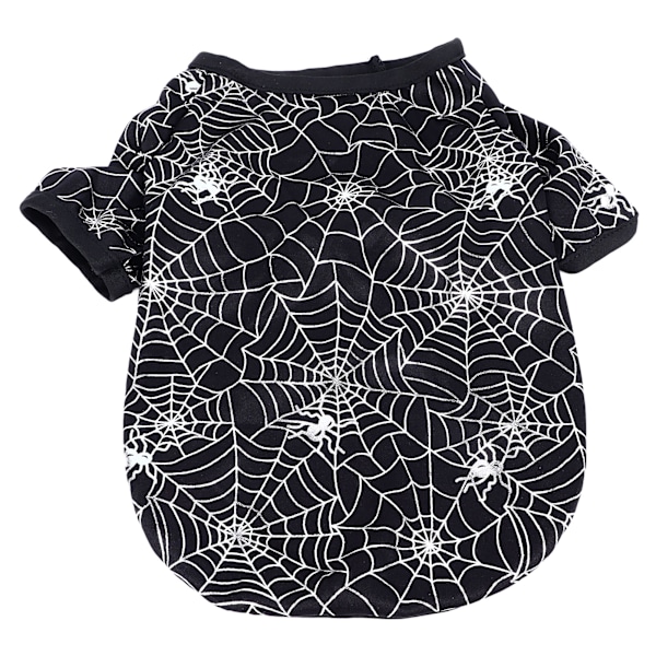 Halloween-kostumer til kæledyr Sjove spindelvæv-print kæledyrskostumer Åndbar Behagelig polyester-skjorte til kæledyr til hunde Katte
