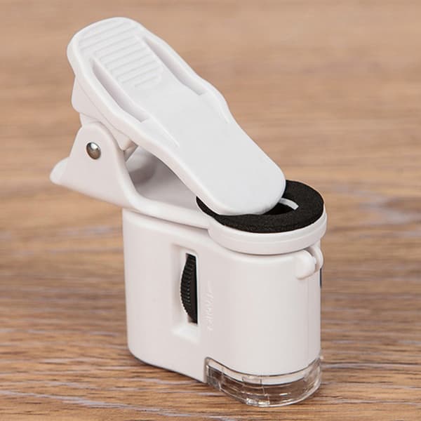 Portable LED 60x Magnifier Phone Clip Universal HD Microscope with LED Light