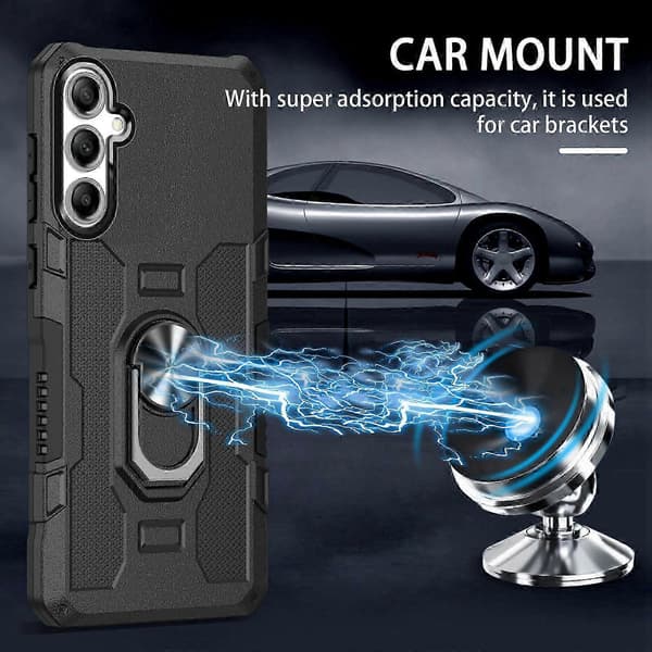 Ring Holder Armor Hybrid-telefonskal Black For Samsung Galaxy A35 5G