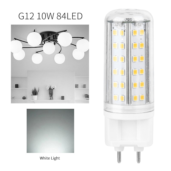 G12 LED majslampa 10W hög ljus lampa hem med 85 LED-pärlor AC85-265V (kall vit)