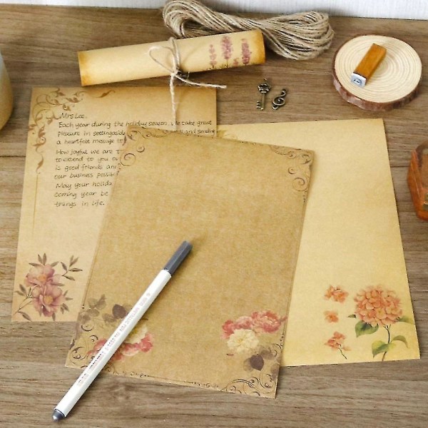 Skoleartikler Brevpude Kærlighedsbrev Retro Vintage Konvolut Craft Paper Flower