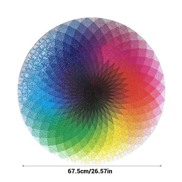 1000 st Runda pussel Regnbågspalett Familjespel för vuxna Barn Födelsedagspresent