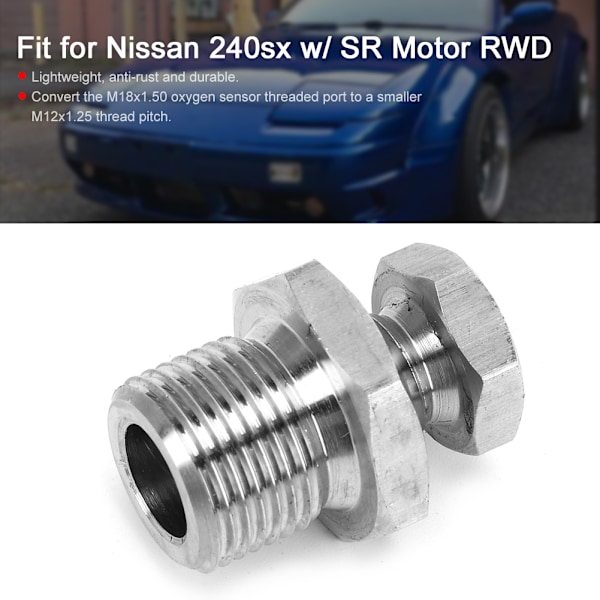O2 Bung Reduser Adapter M18 x 1,50 til M12 x 1,25 Passer for Silvia S13 S14