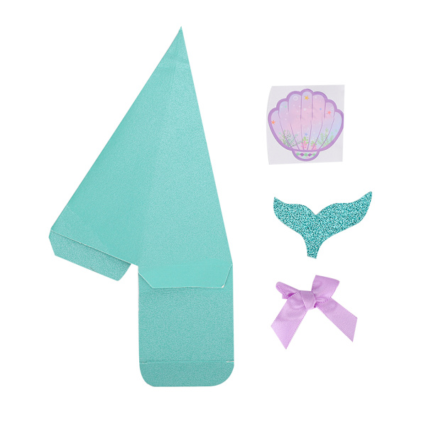 Presentförpackningar Papper Fishtail Form Godispåsar Presentpaket för Bröllopsfest Favors50st