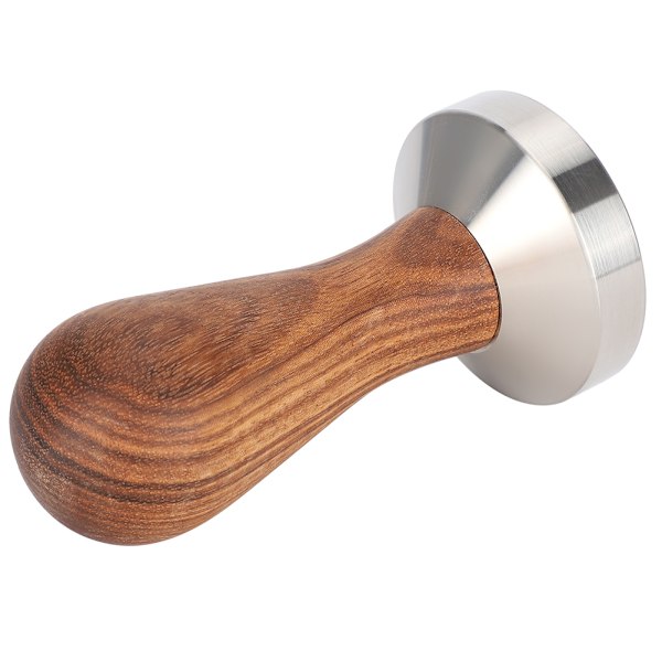 51 mm trehåndtak i rustfritt stål Coffee Tamper Kaffe pulverpressingsverktøy for hjemmebruk