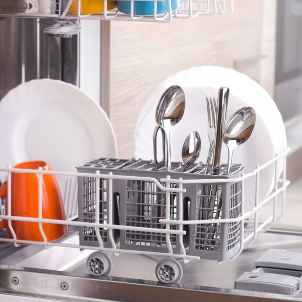 Oppvaskmaskin redskapskurv med avtakbart håndtak for de fleste oppvaskmaskiner