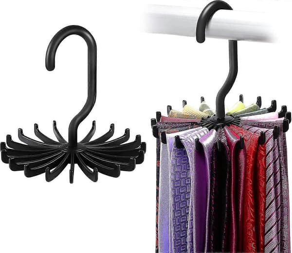 2-pack Twirl slipsställ bälteshängare krok för garderobsorganisatör