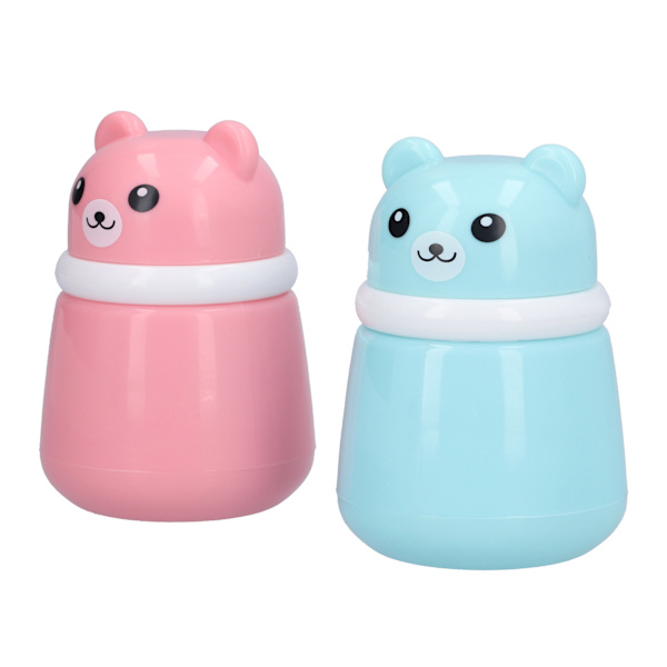 2 stk Cartoon Bear Pudder Puff Box tom efter bad Puff Box Body Powder Container til Hjem Rejse Cartoon Bear