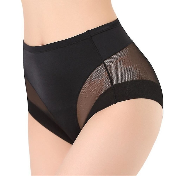 Naisten Näkymättömät korkeavyötäröiset vatsaa säätelevät alusvaatteet Butt Lifter Effect Shapewear Mesh saumattomat pikkuhousut black XL