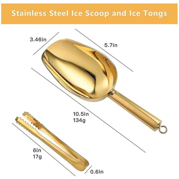 Isskje og istang i rustfritt stål, liten rundbunnstang ismelverktøy