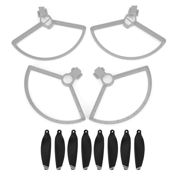 4 stk. Propellerbeskyttere 2 par 4726F Sorte Propeller Passer til MAVIC MINI Drone (Sølvkant)