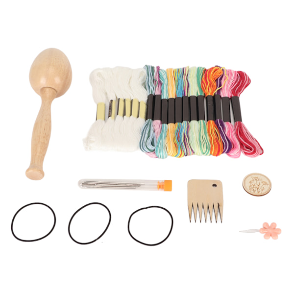 Stoppägg för strumpor med nålar med stort öga, sytrådar, nålhållare, DIY hantverk, stoppägg-kit i trä för handdukar