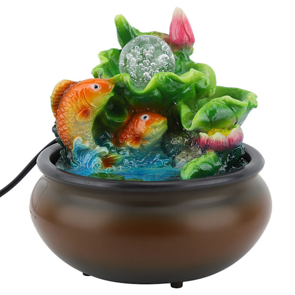 Mini Pöytäsuihkulähde Feng Shui Onnen Kala Koti Työpöydän Koriste (EU-pistoke 220-240V)