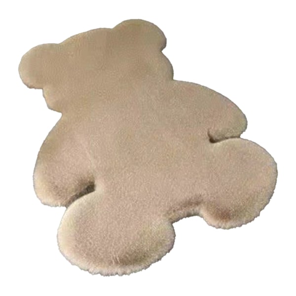Söt Sovrumsmatta Mjuk Björnformad Shaggy Golvmatta för Barn Tonåring Flickor Rum Golv Vardagsrum Khaki 45x60