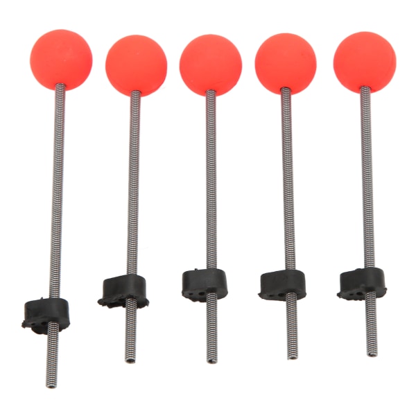 5PCS Mini Vinter Isfiske Spö Topp Bärbar Utomhus Fiske Spö Röd Boll Fjäder TopparL