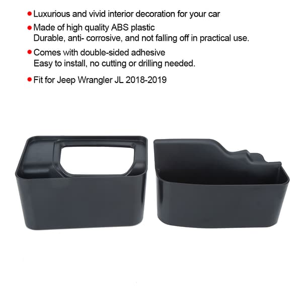 2 stk/sett Gearboks Organizer Beholder Bil Interiør Tilbehør Passer til Jeep Wrangler JL 2018-2019