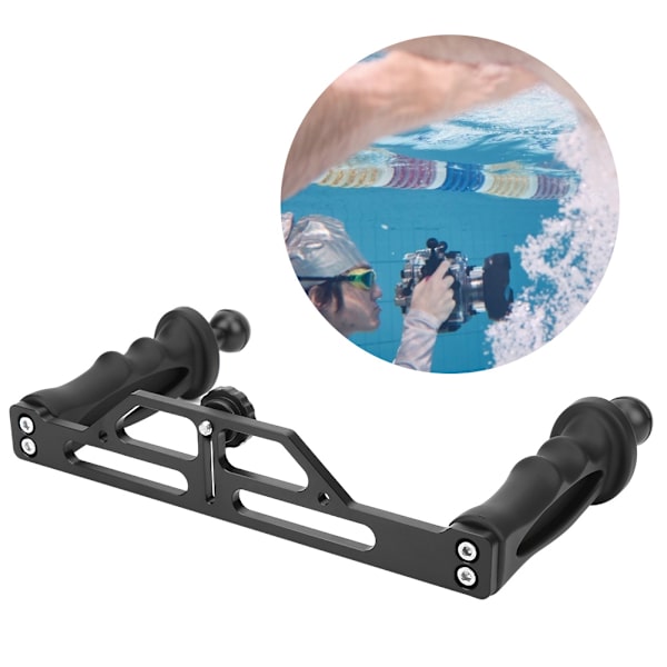 Aluminiumlegering Dobbelt håndholdt håndtak Dykking Lommelyktfeste Undervannssport Kamera Holder Stabilisator