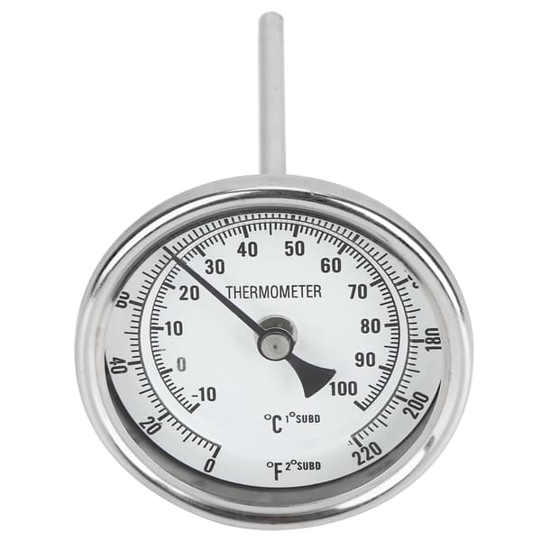 1/2 NPT-gevind urtavle termometer i rustfrit stål til hjemmebrygning af øl 0‑220℉ /‑10‑100℃