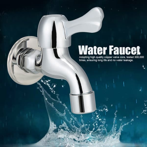 G1/2in Copper Single Cold Quick-Opening Small Faucet Washing Machine Mop Pool Basin Water Tap