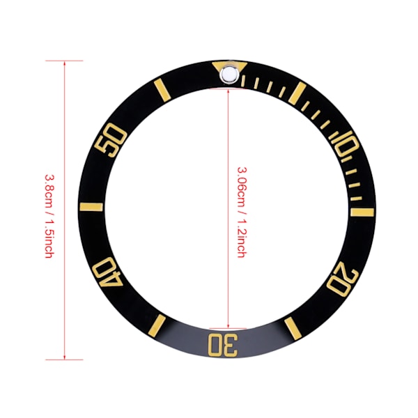 Ny keramisk klocka Armbandsur Bezel Insert Loop Ersättningsdelar (guld)