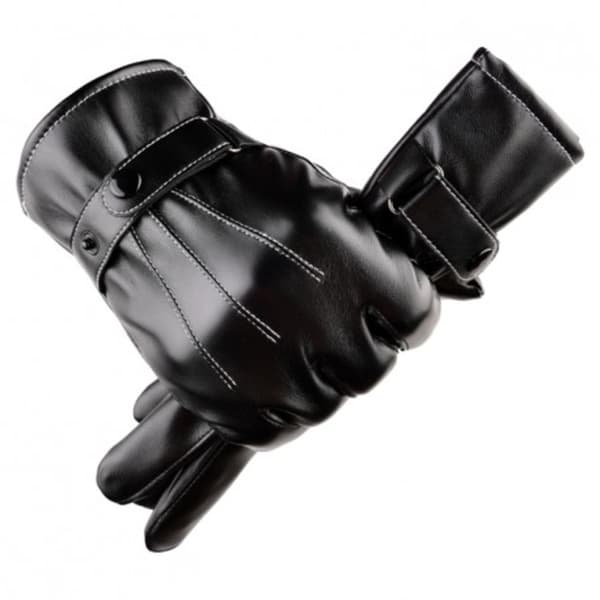 Premium Læderhandsker Touch Ægte Læder Unisex Svart black
