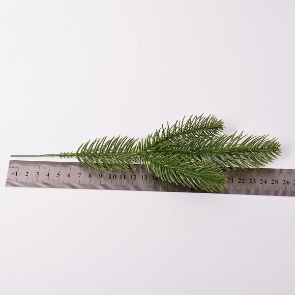 30 stk kunstige furugrener grønne blader nål, krans grønne planter furu nåler til hjemmehage juledekorasjon gjør-det-selv håndverkskrans